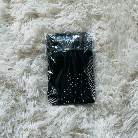 Black Diamante Fishnet Tights - Picture 2 of 2